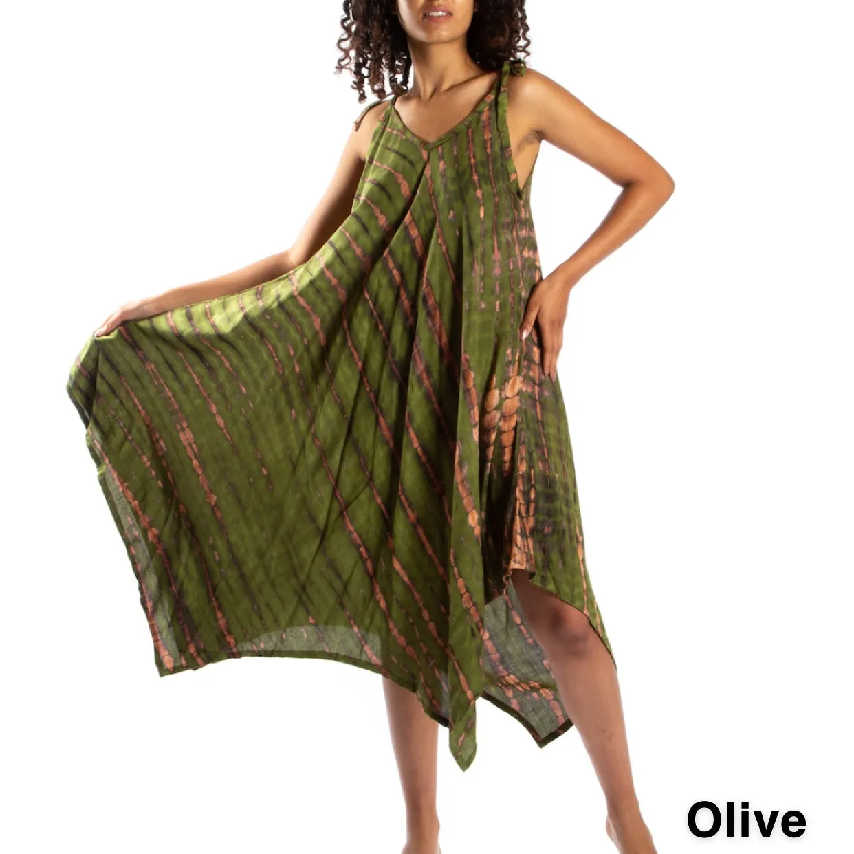 Adjustable One Size Shibori Dresses