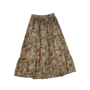 ATELIER PARSEMEI FOREST FLORAL TIERED SKIRT