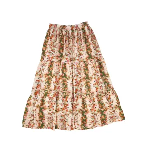 ATELIER PARSMEI PINK FLORAL TIERED SKIRT