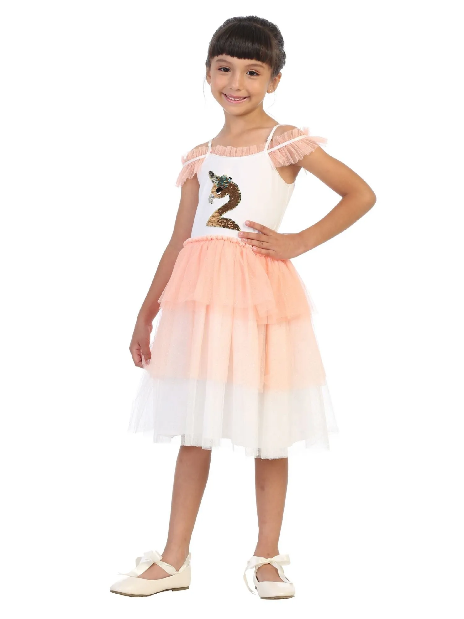 Big Girls Coral Flip Sequin Flamingo Corn Birthday Tutu Dress 8-12