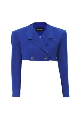 BLUE CROSSED CROP BLAZER