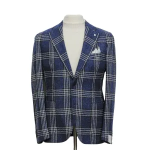 Blue Glen Check Wool Unconstructed Contemporary Sport Jacket - L.B.M. 1911