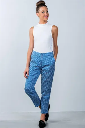 Blue Printed Ankle Length Pants /2-2-2