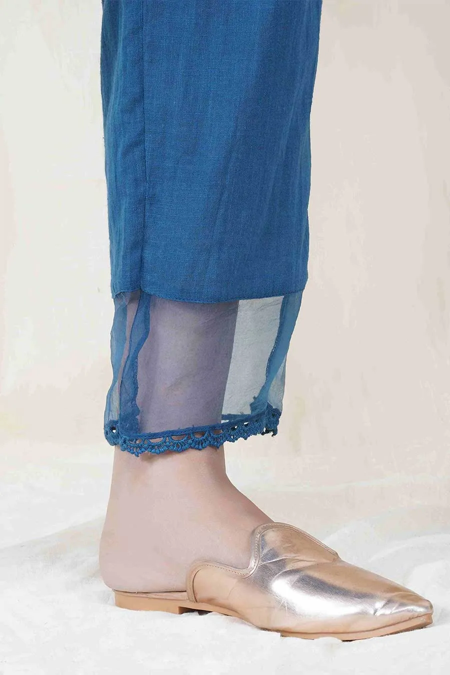 Blue Relaxed Cotton Pant