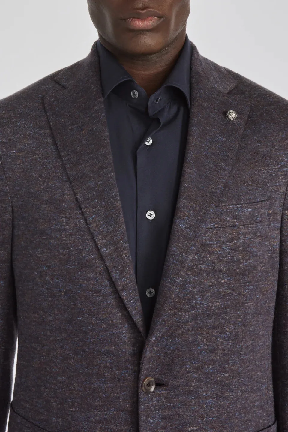 Brown Mélange Wool & Silk Hartford Contemporary Fit Sport Coat - Jack Victor