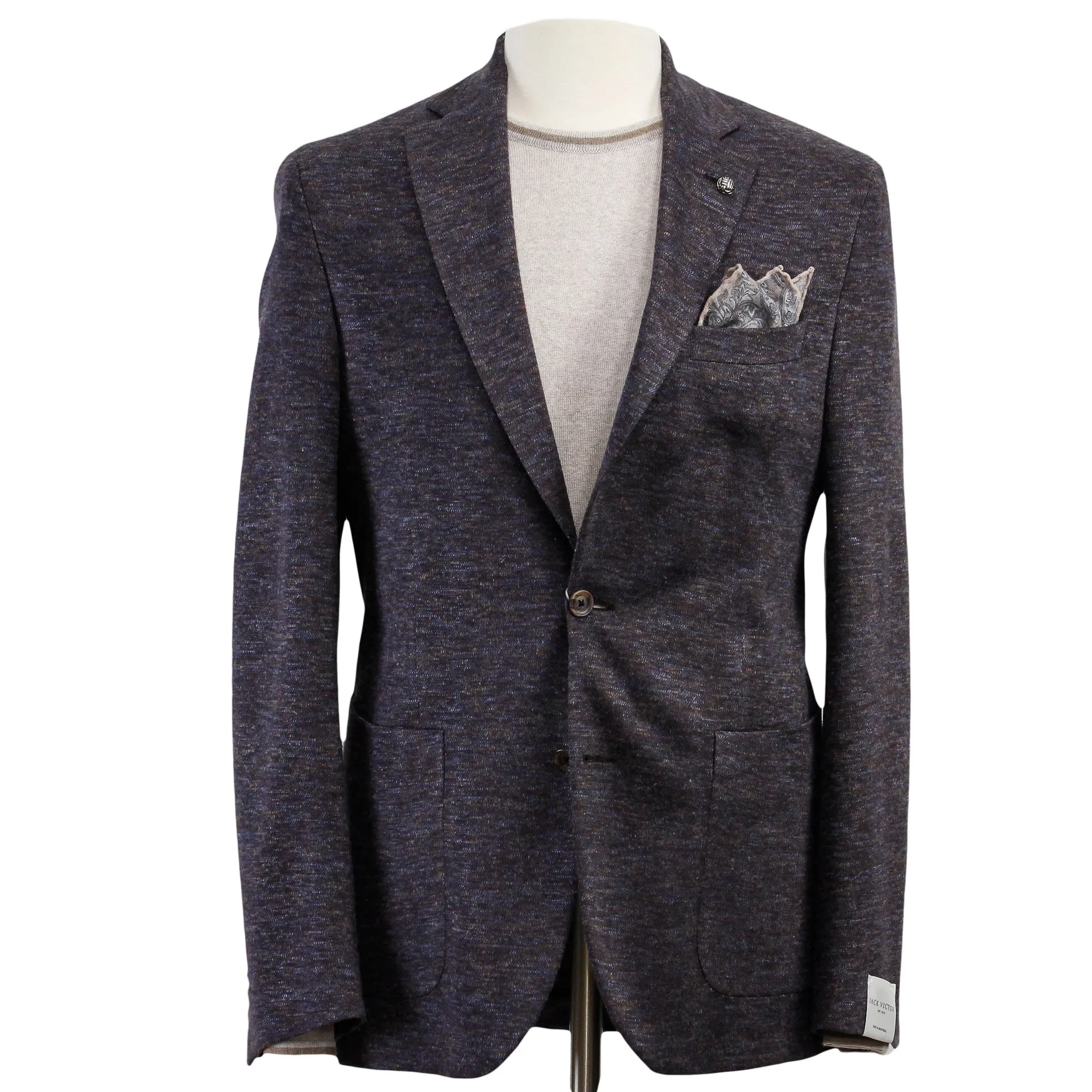 Brown Mélange Wool & Silk Hartford Contemporary Fit Sport Coat - Jack Victor