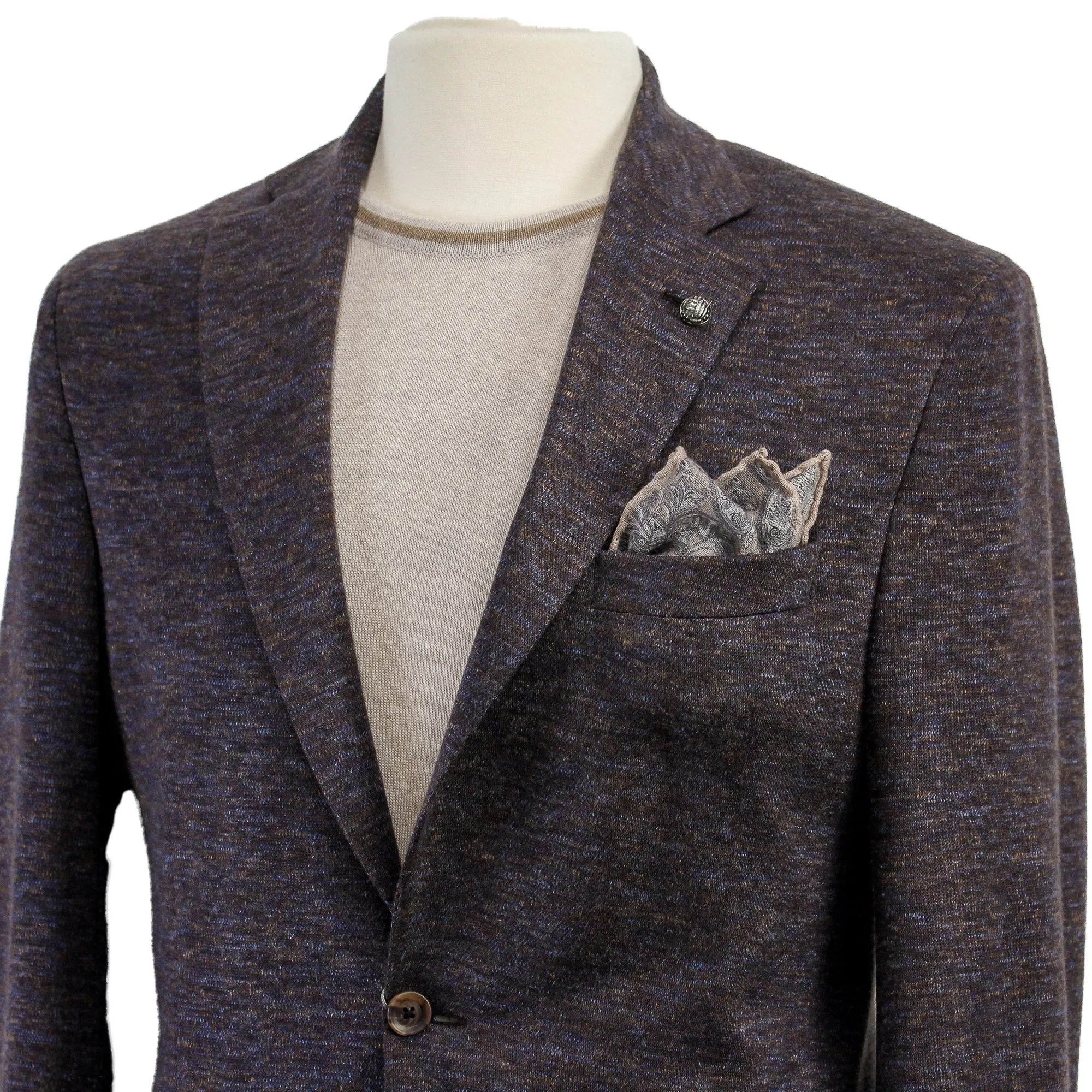 Brown Mélange Wool & Silk Hartford Contemporary Fit Sport Coat - Jack Victor