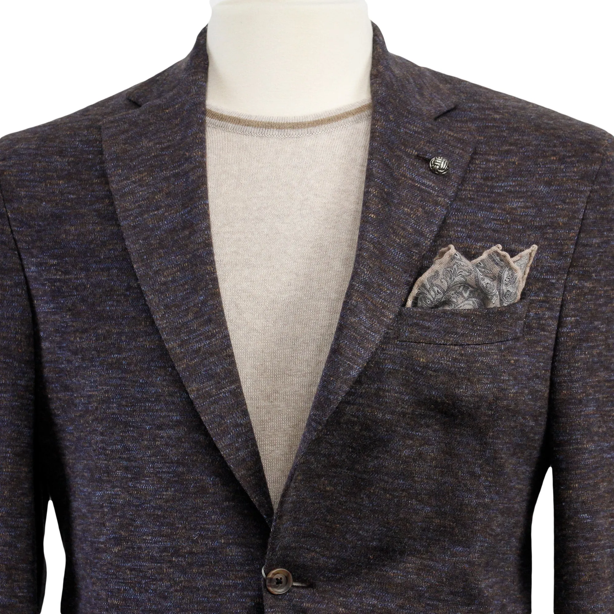 Brown Mélange Wool & Silk Hartford Contemporary Fit Sport Coat - Jack Victor