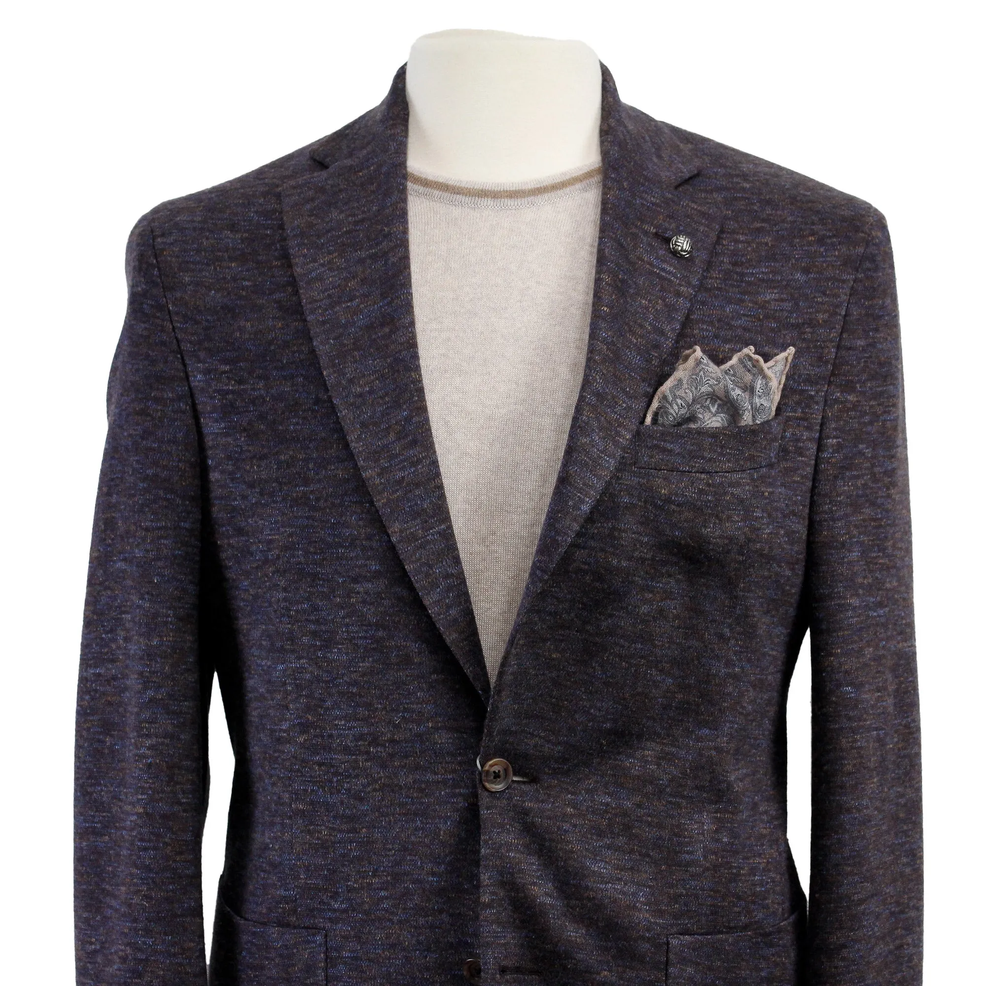 Brown Mélange Wool & Silk Hartford Contemporary Fit Sport Coat - Jack Victor