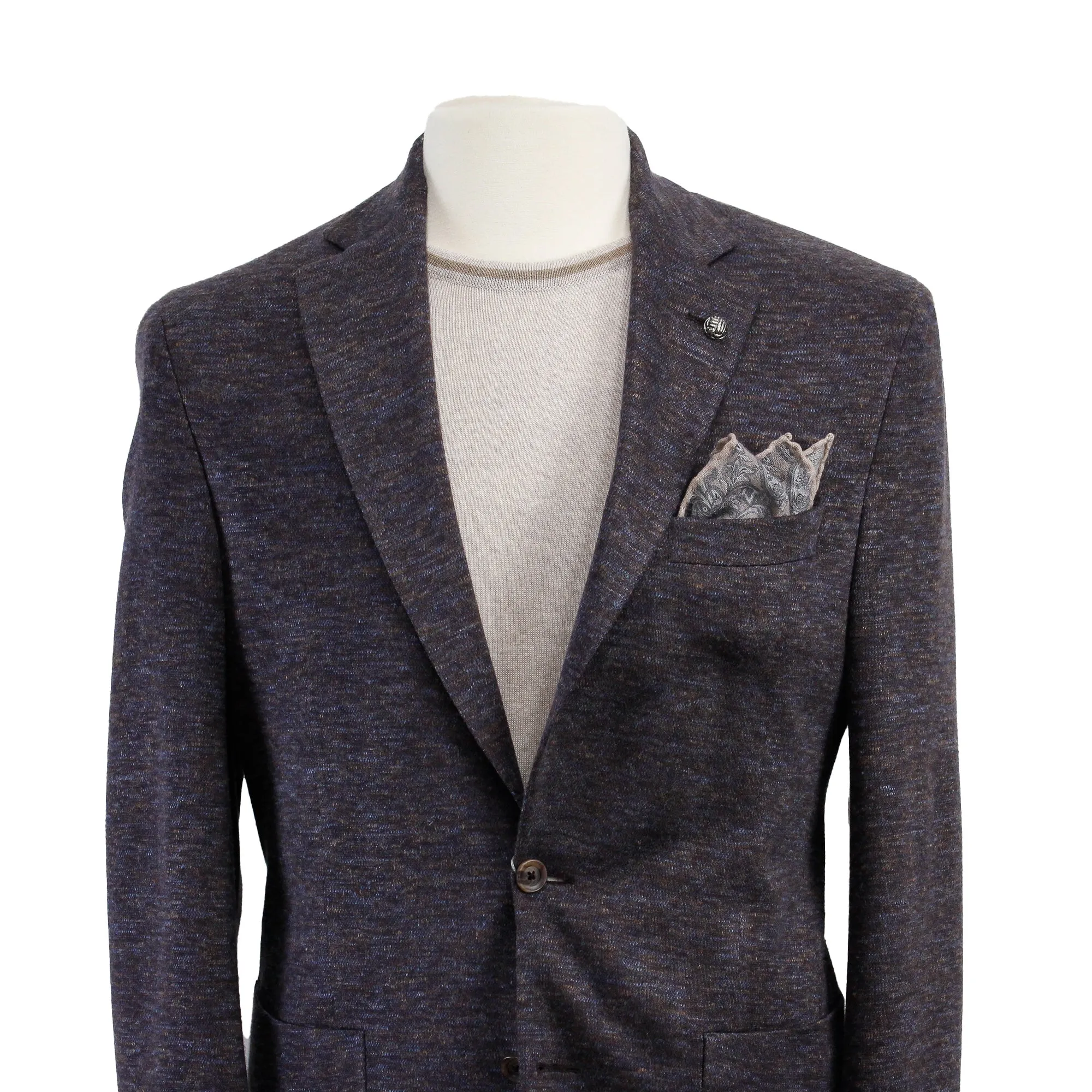 Brown Mélange Wool & Silk Hartford Contemporary Fit Sport Coat - Jack Victor