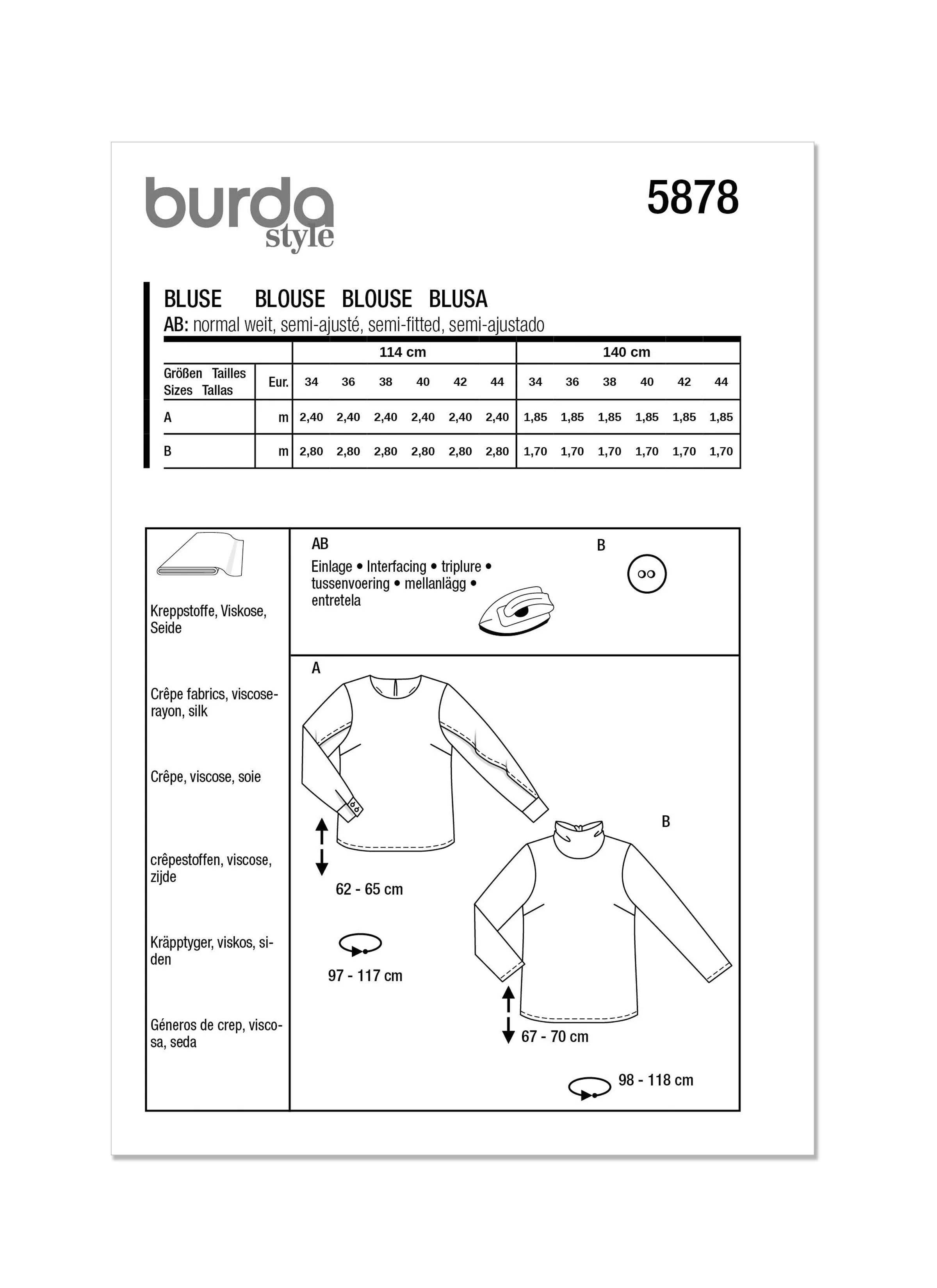 Burda Pattern 5878 Misses' Top Vest