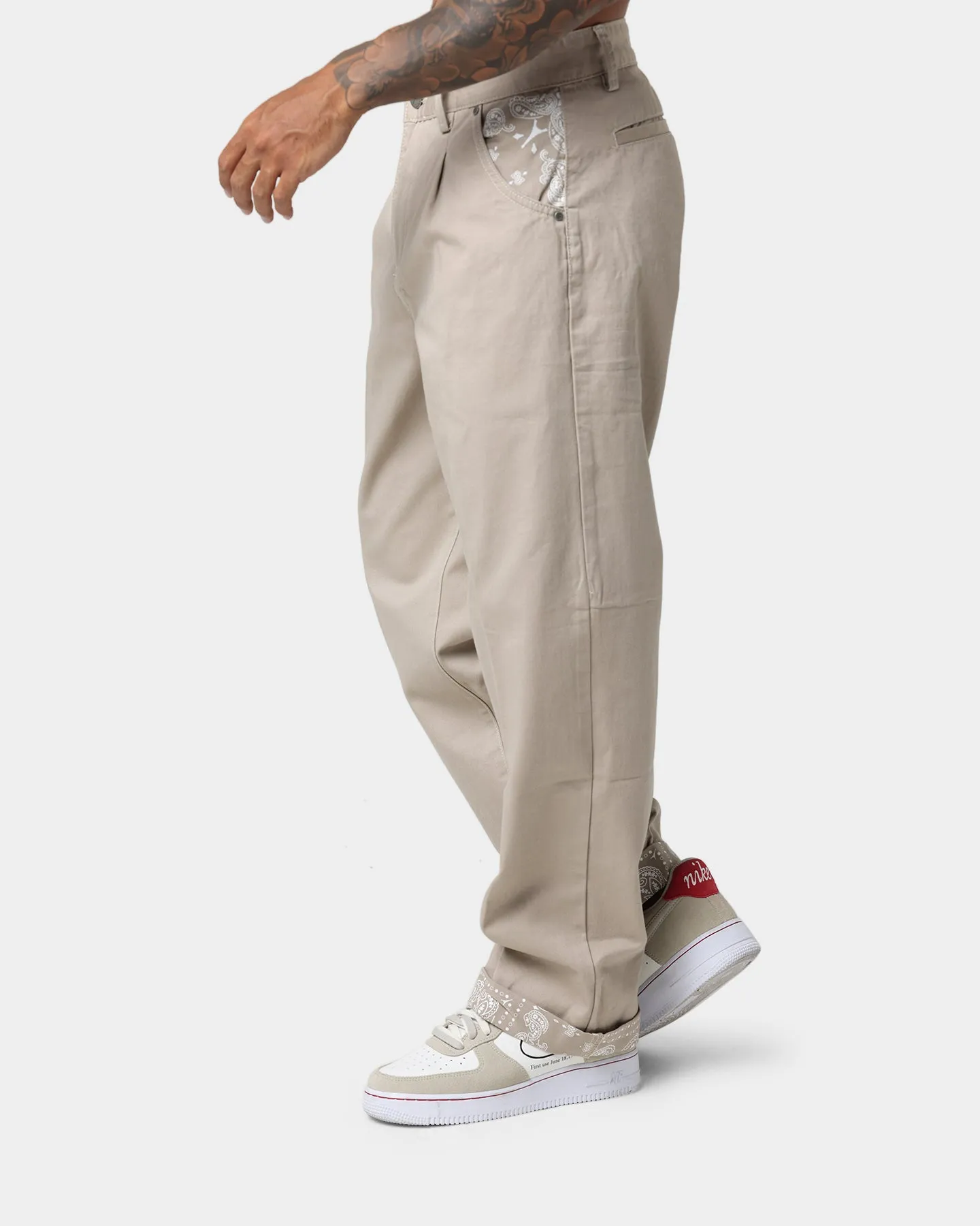 Carre Bandana Ultra Relaxed Chino Pants Stone