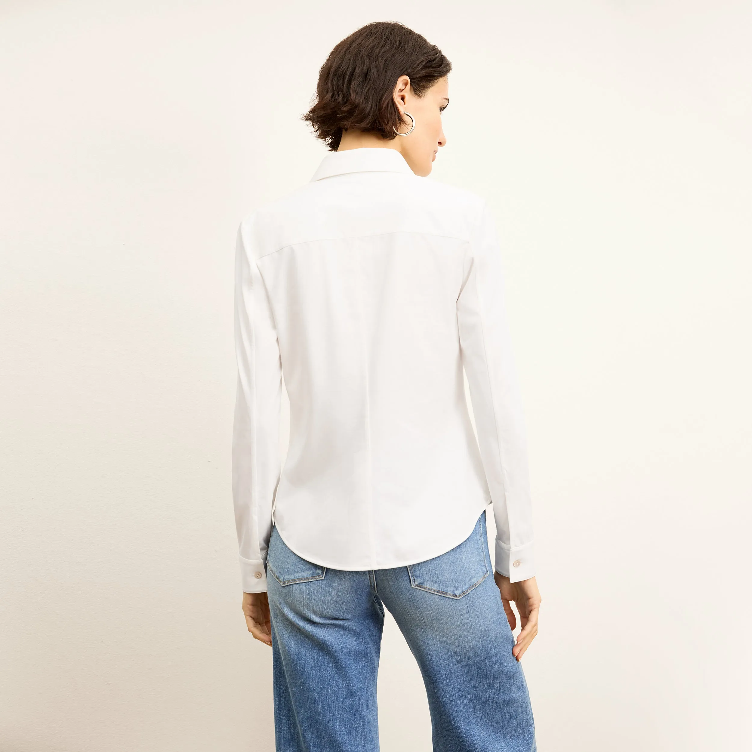 Clemens Stretch Shirt - Knit Poplin :: White