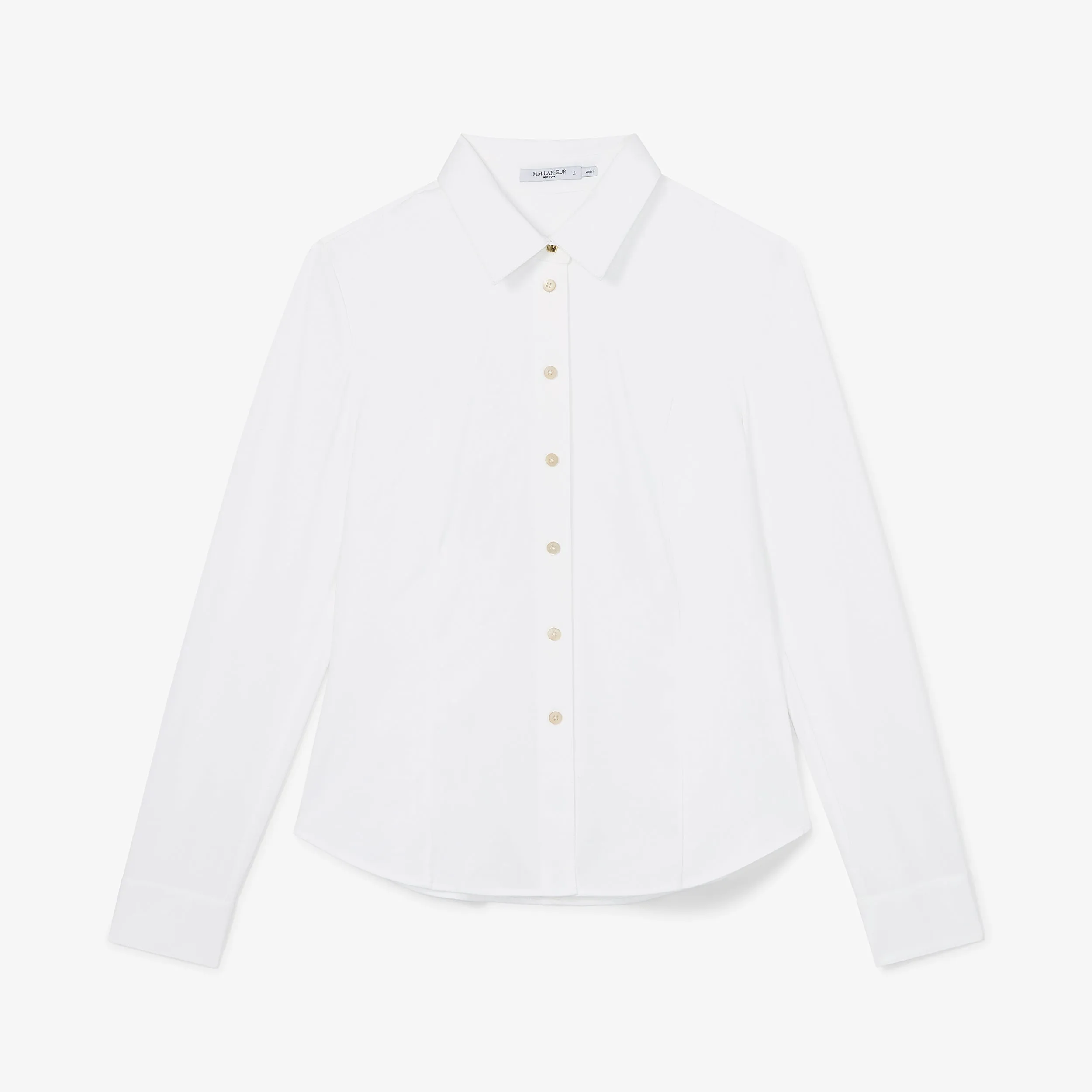 Clemens Stretch Shirt - Knit Poplin :: White