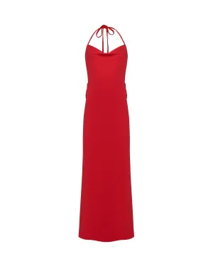 Convertible Slit Halter Dress