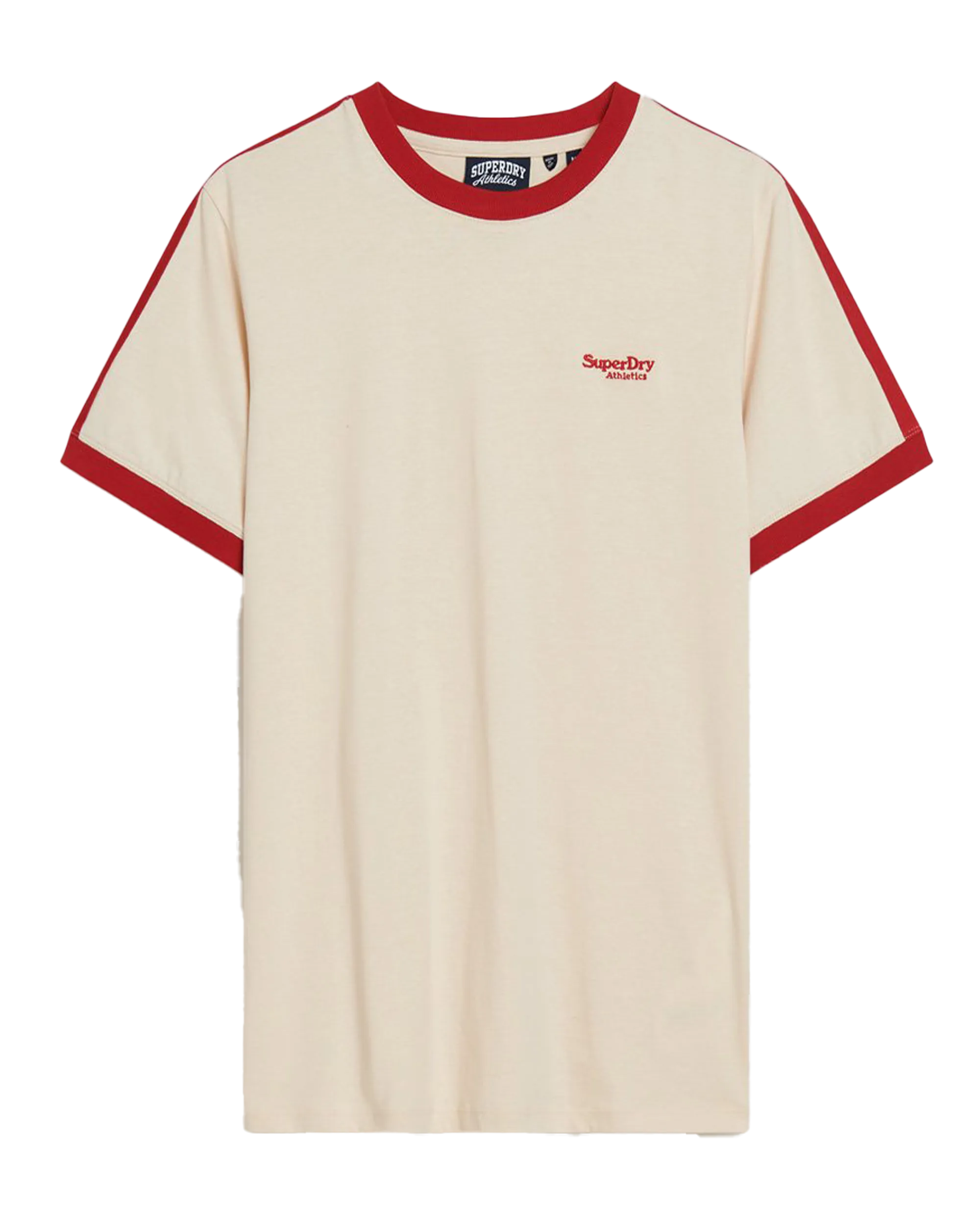 Essential Logo Retro T-Shirt in Oatmeal & Chilli Pepper Red