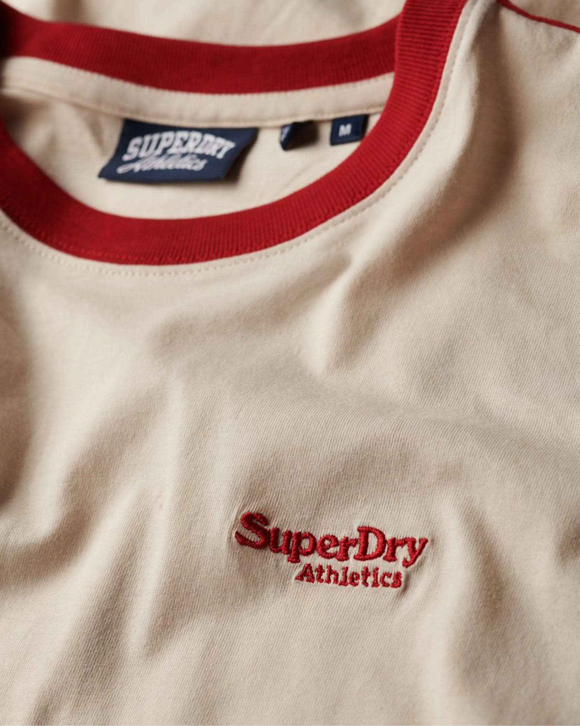 Essential Logo Retro T-Shirt in Oatmeal & Chilli Pepper Red