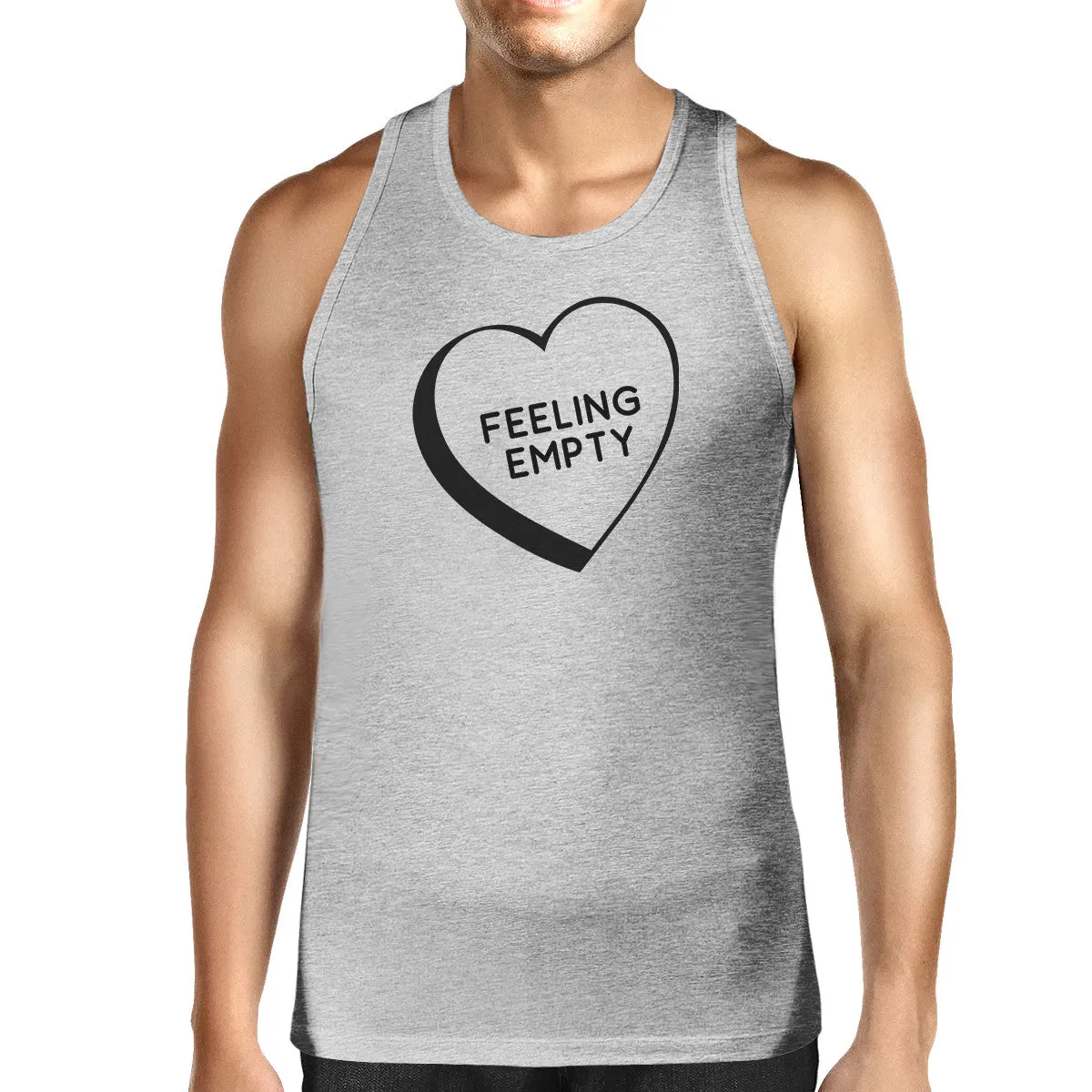 Feeling Empty Heart Men's Grey Unique Design Tank Top Gifts For Him