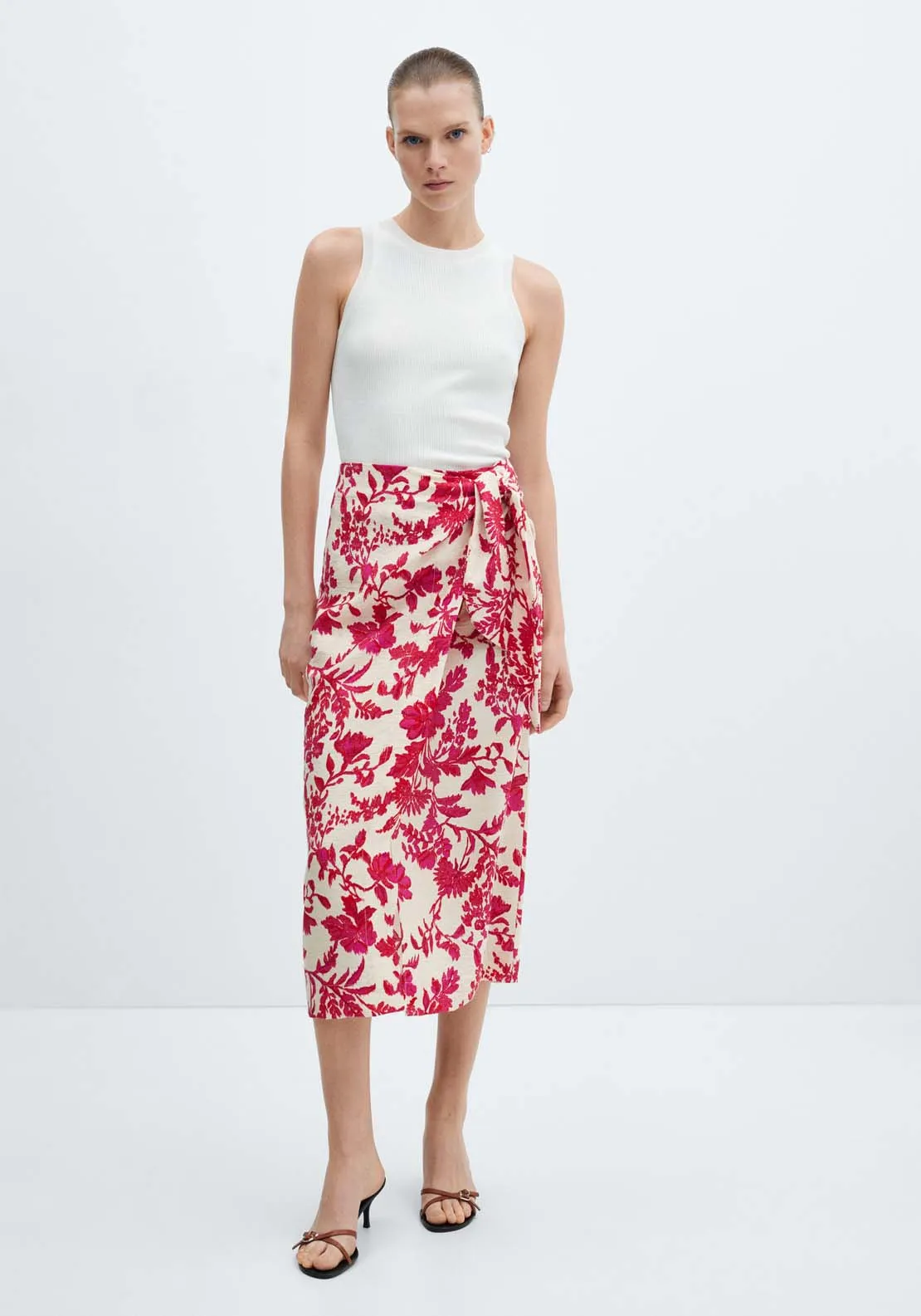 Floral wrapped skirt