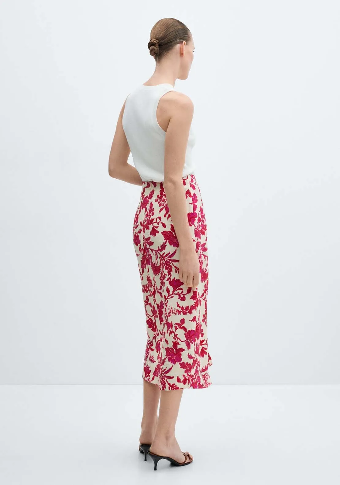 Floral wrapped skirt