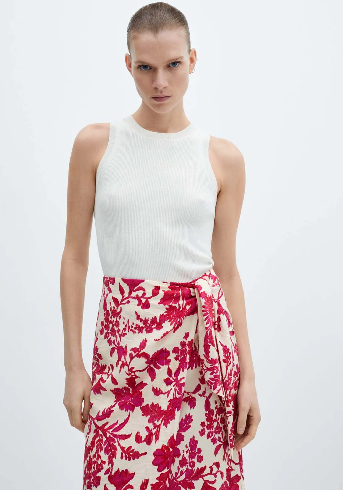 Floral wrapped skirt