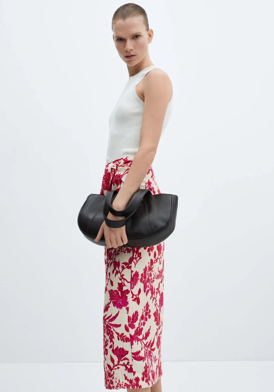 Floral wrapped skirt