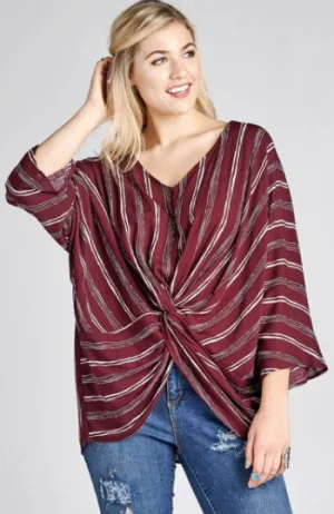 Gauzy front knot top