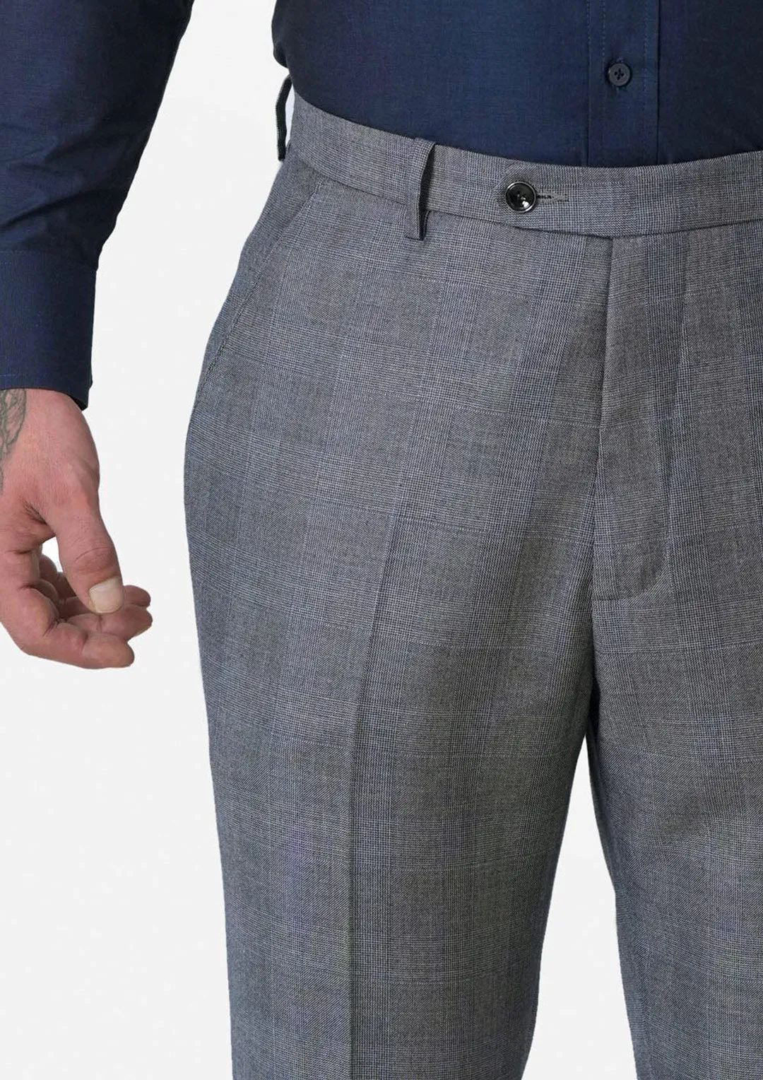 Grey Prince of Wales Pants