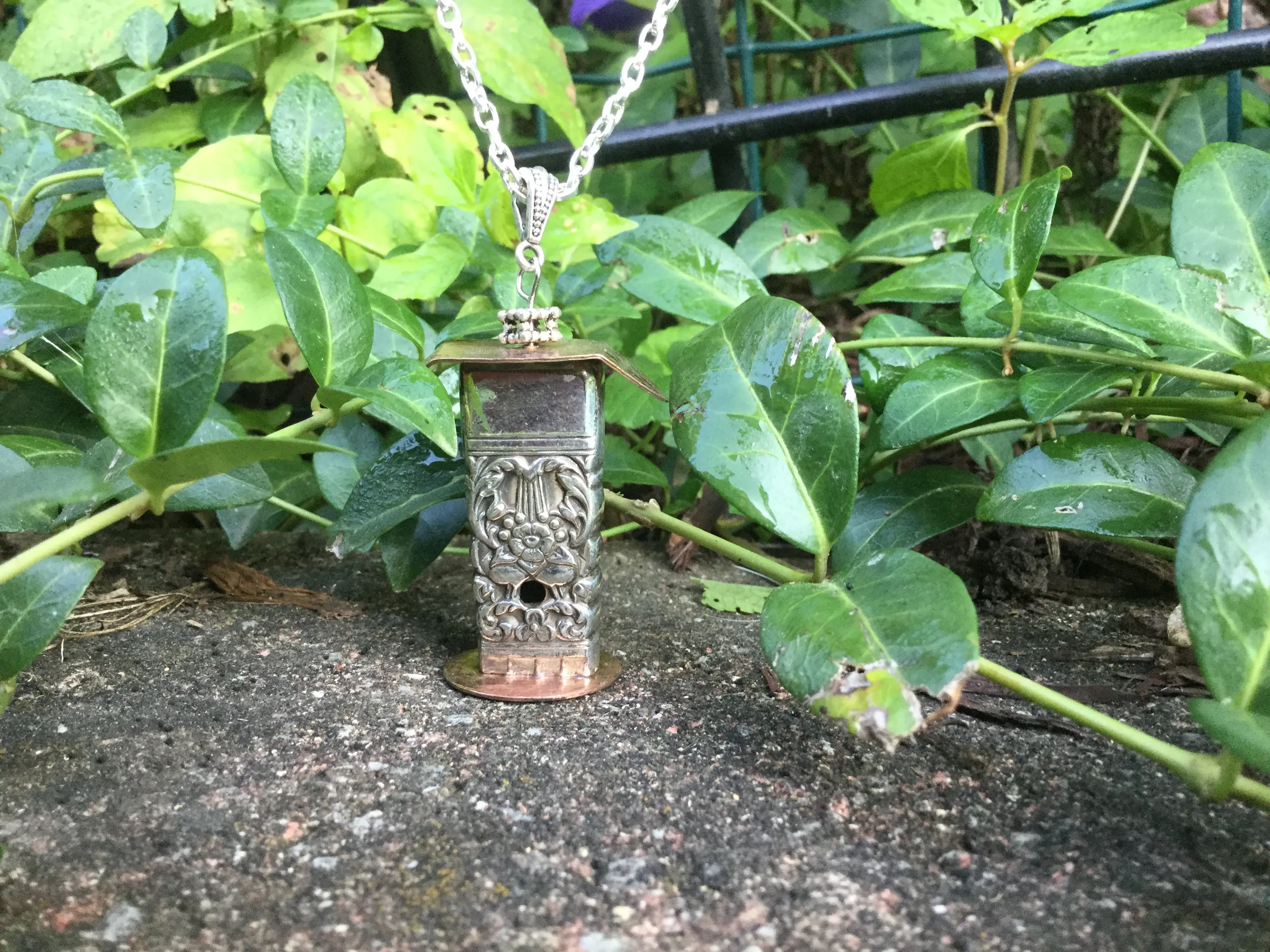 Handmade Bird House Necklace