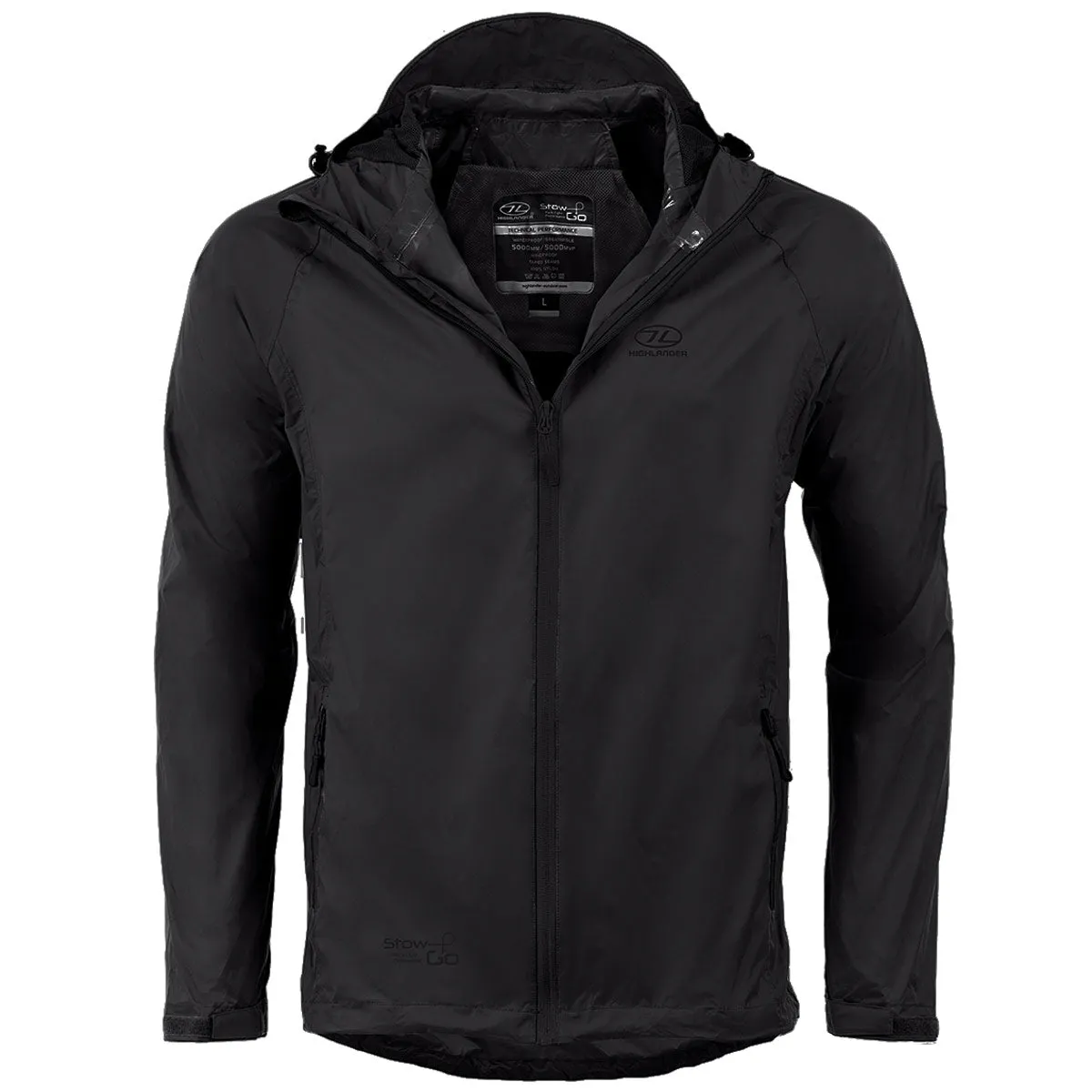 Highlander Stow & Go Waterproof Jacket Black