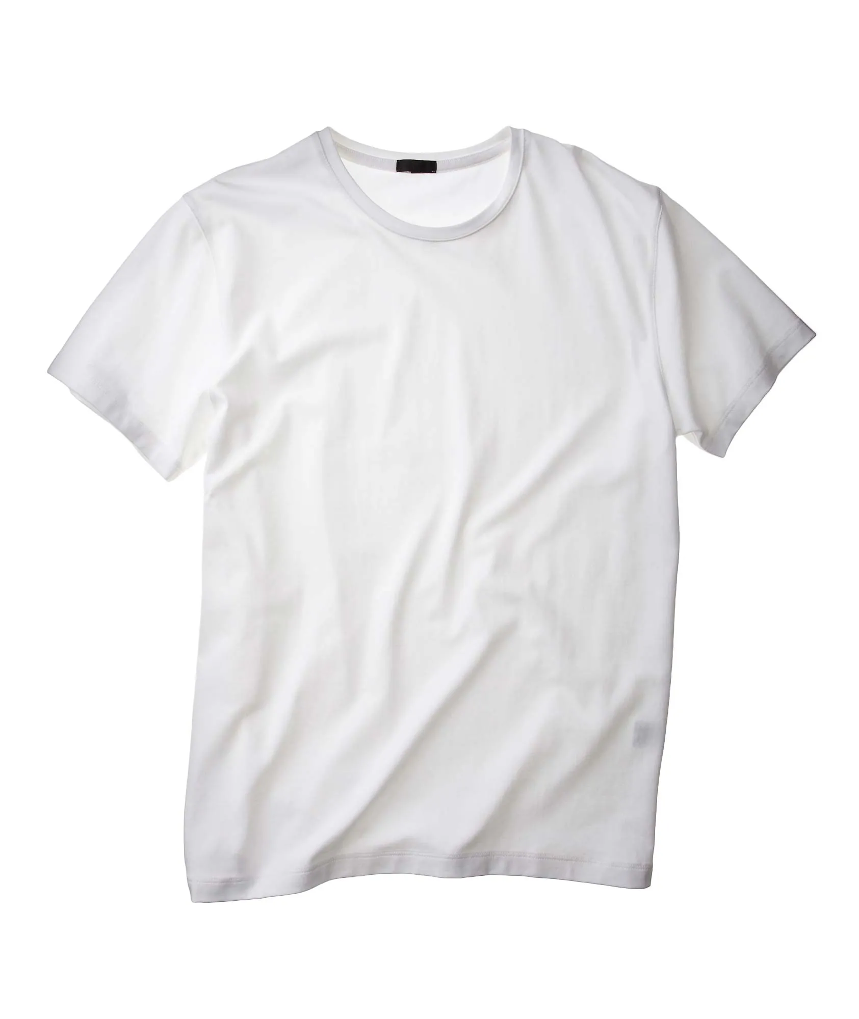 Iconic White Pima Stretch Short Sleeve Crew Neck - Patrick Assaraf