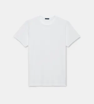 Iconic White Pima Stretch Short Sleeve Crew Neck - Patrick Assaraf