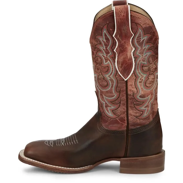 Justin® Women's Brown Dusty Western Square Toe Cowboy Boots