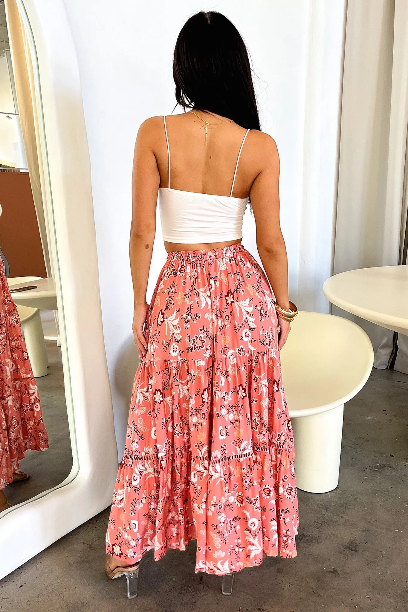 Kei Maxi Skirt - Pink Floral