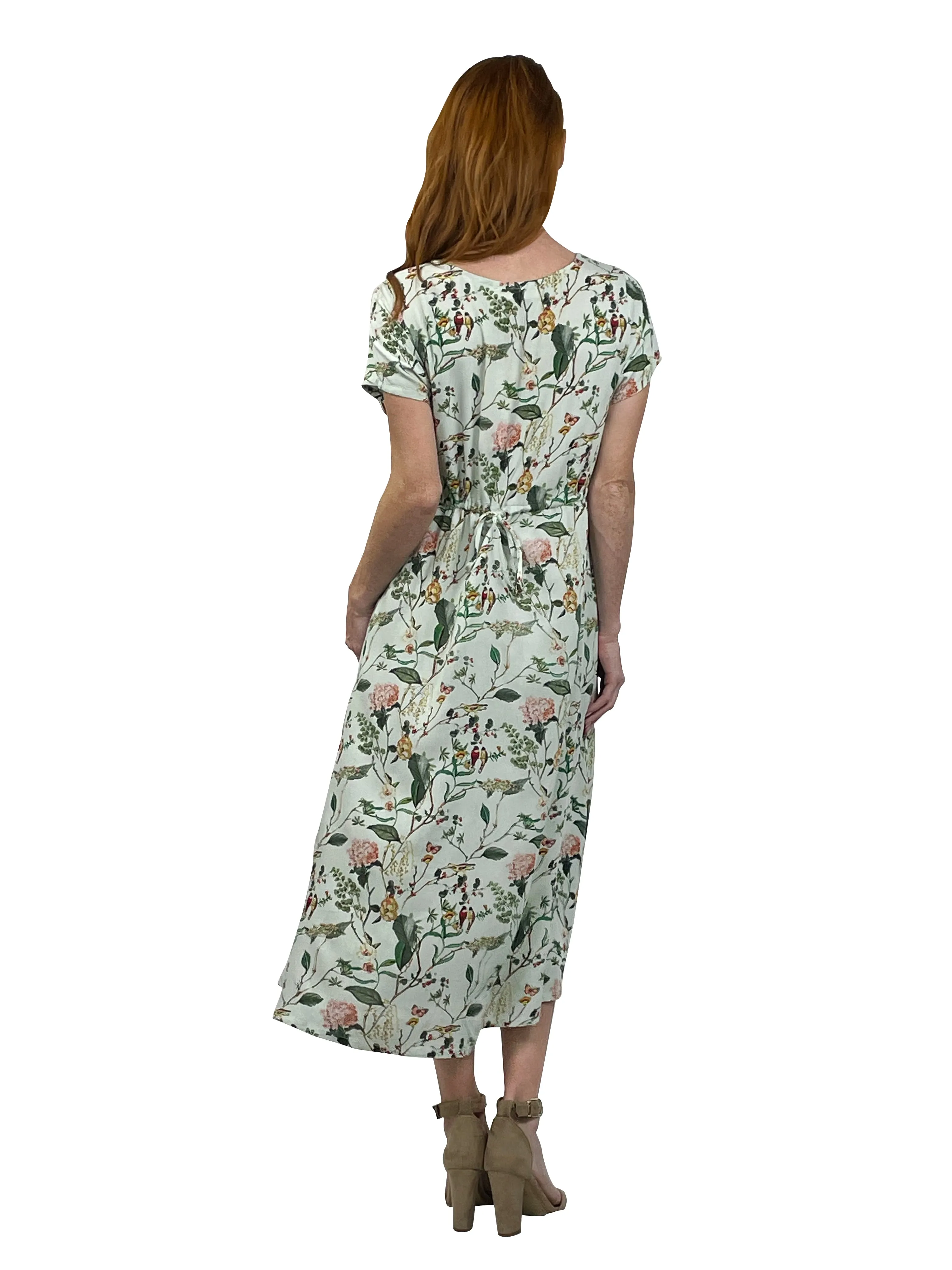 La Cera Button Front Rayon Print Dress