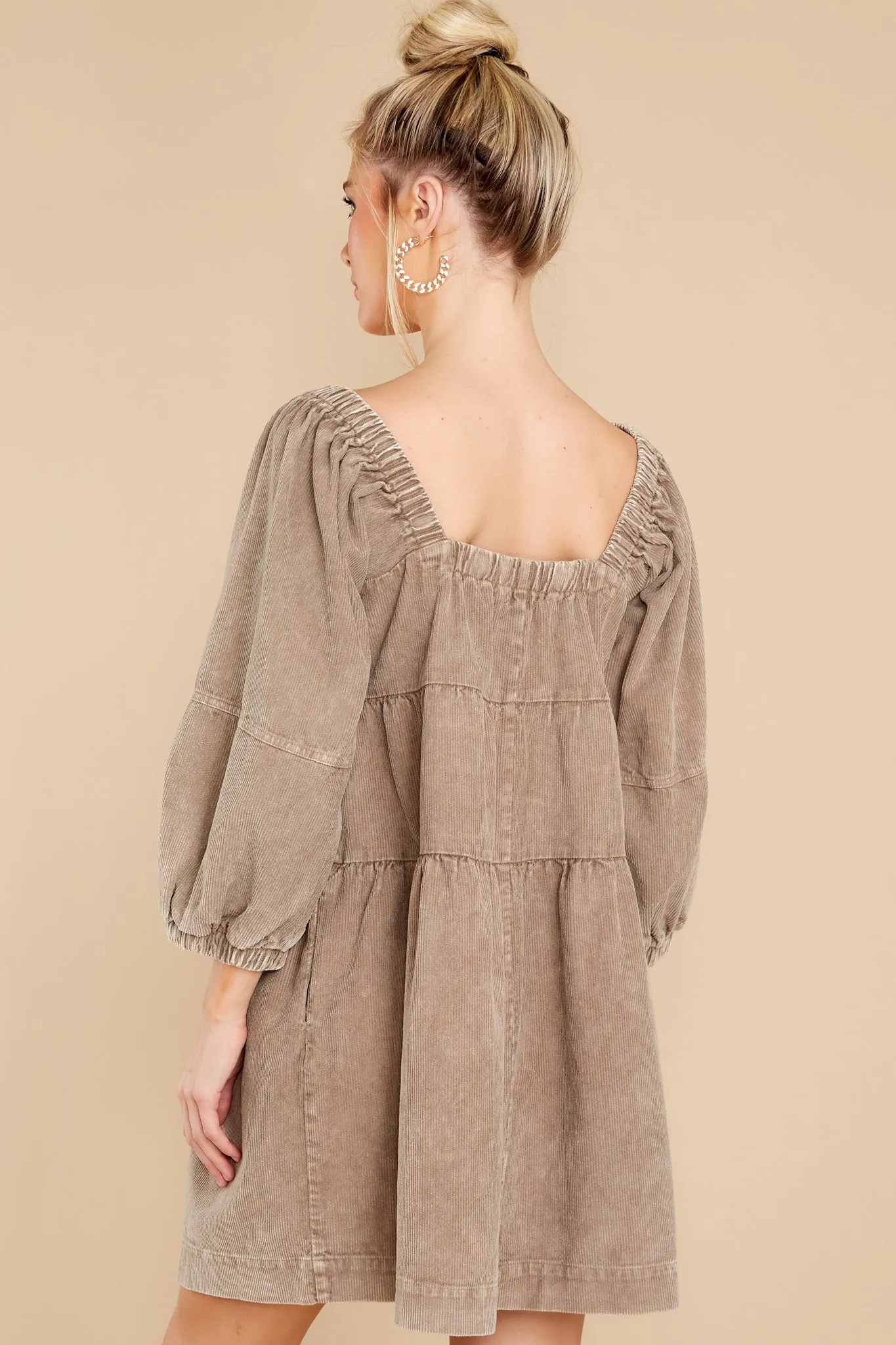 Leaving An Impression Taupe Dress