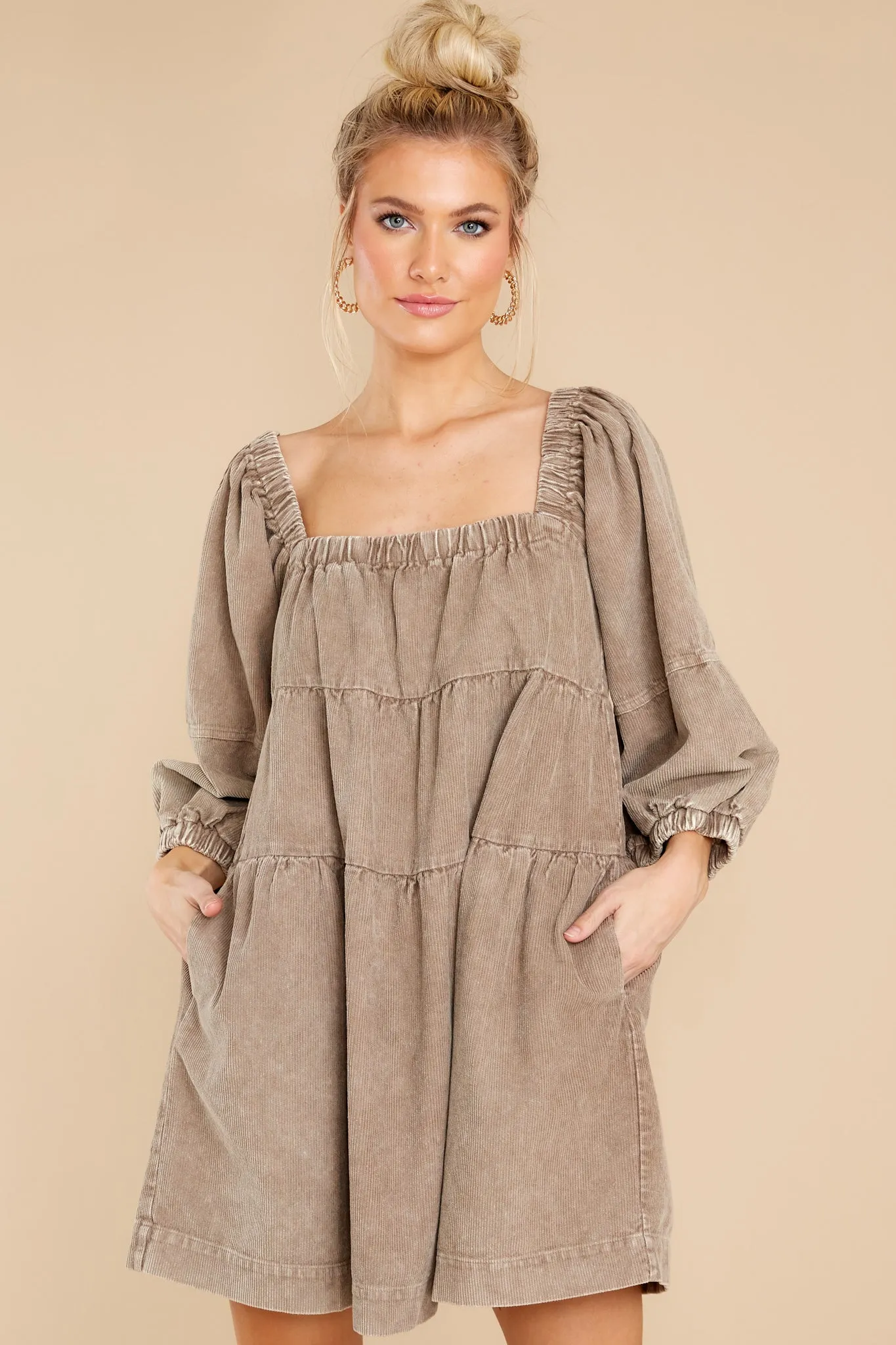 Leaving An Impression Taupe Dress