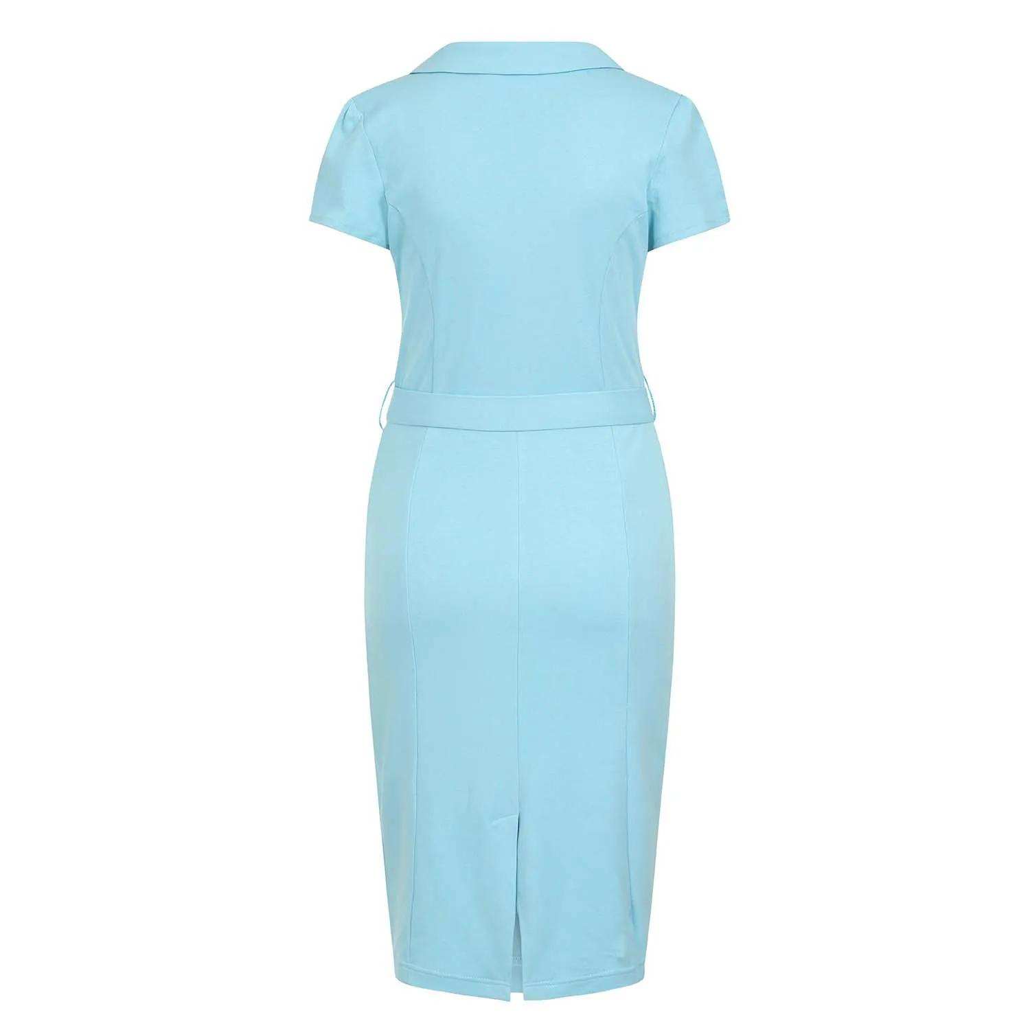 Light Blue Classic 50s Vintage Wiggle Dress