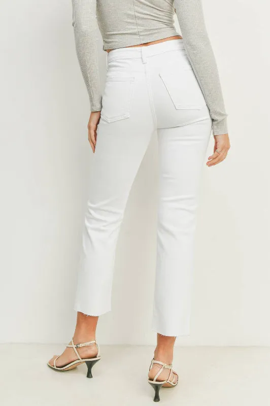 luna classic straight jean - white