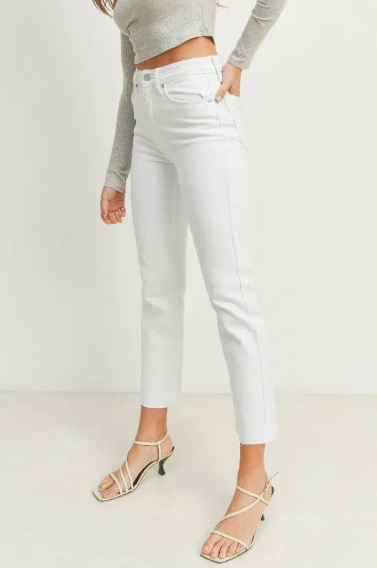 luna classic straight jean - white