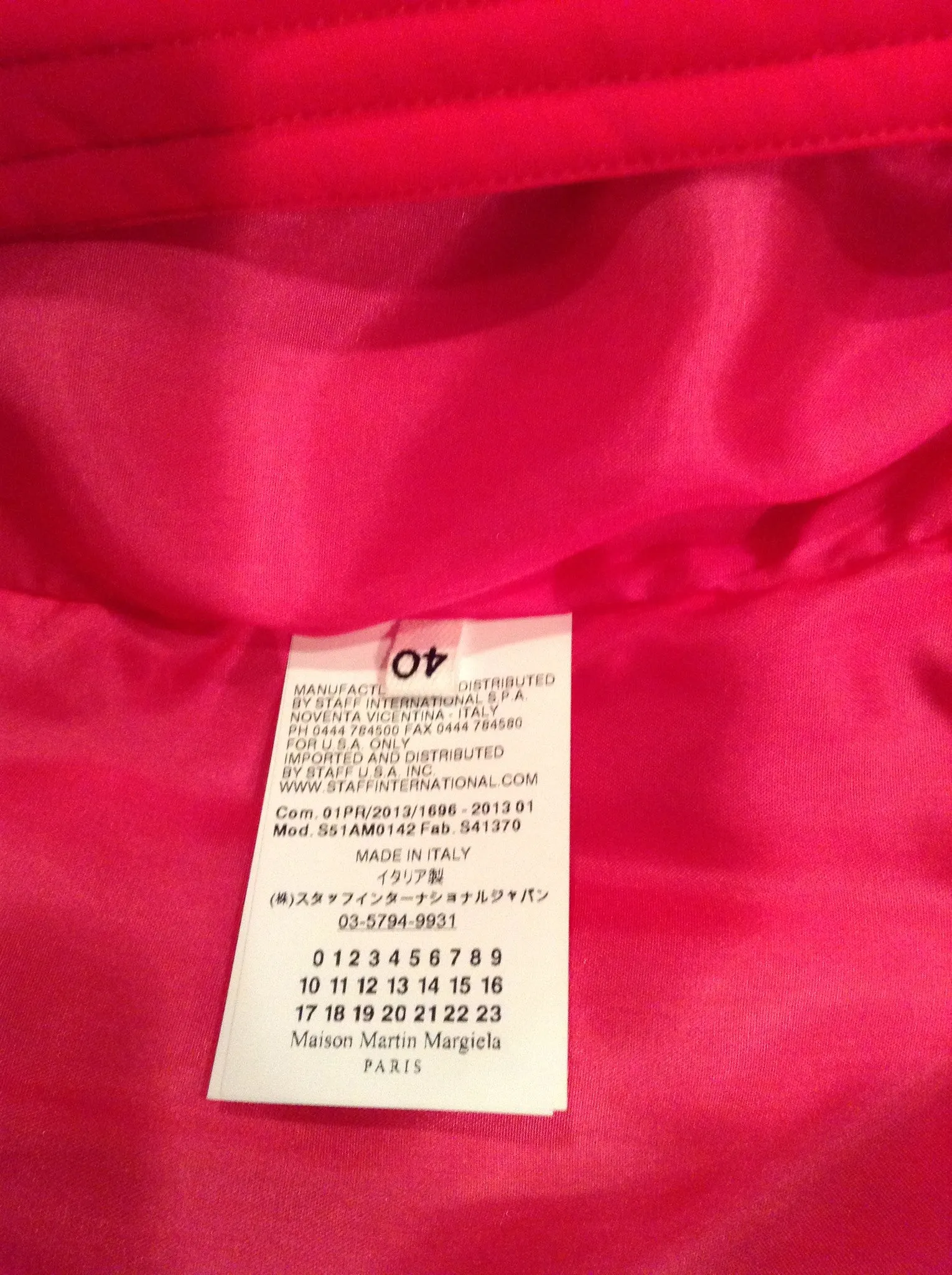 Maison Martin Margiela - Fuchsia Silk Bomber Jacket - IT 40