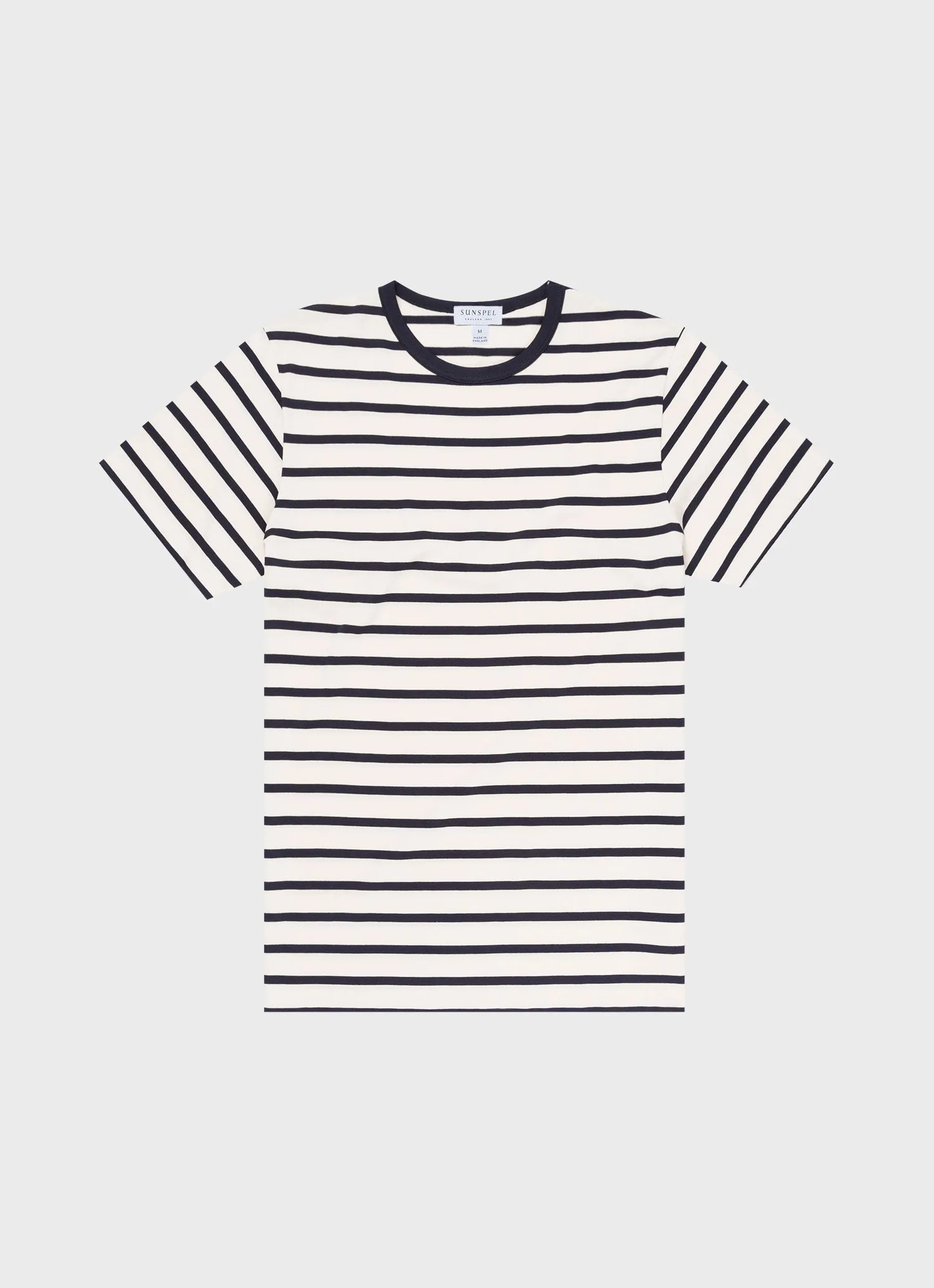 Men's Classic T-shirt in Ecru/Navy Breton Stripe