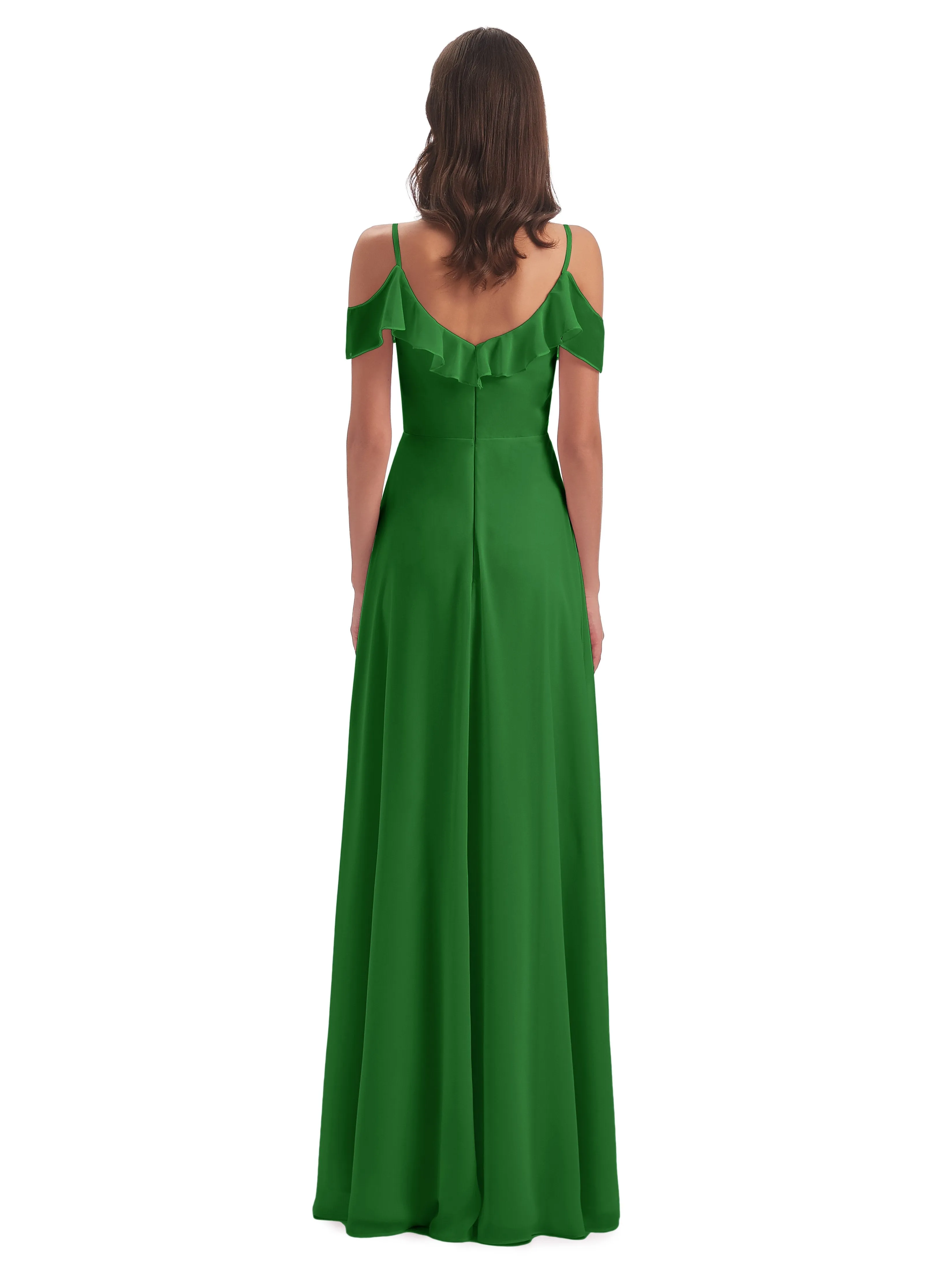 Myla Flowy Sheath-Column Long Chiffon Bridesmaid Dresses