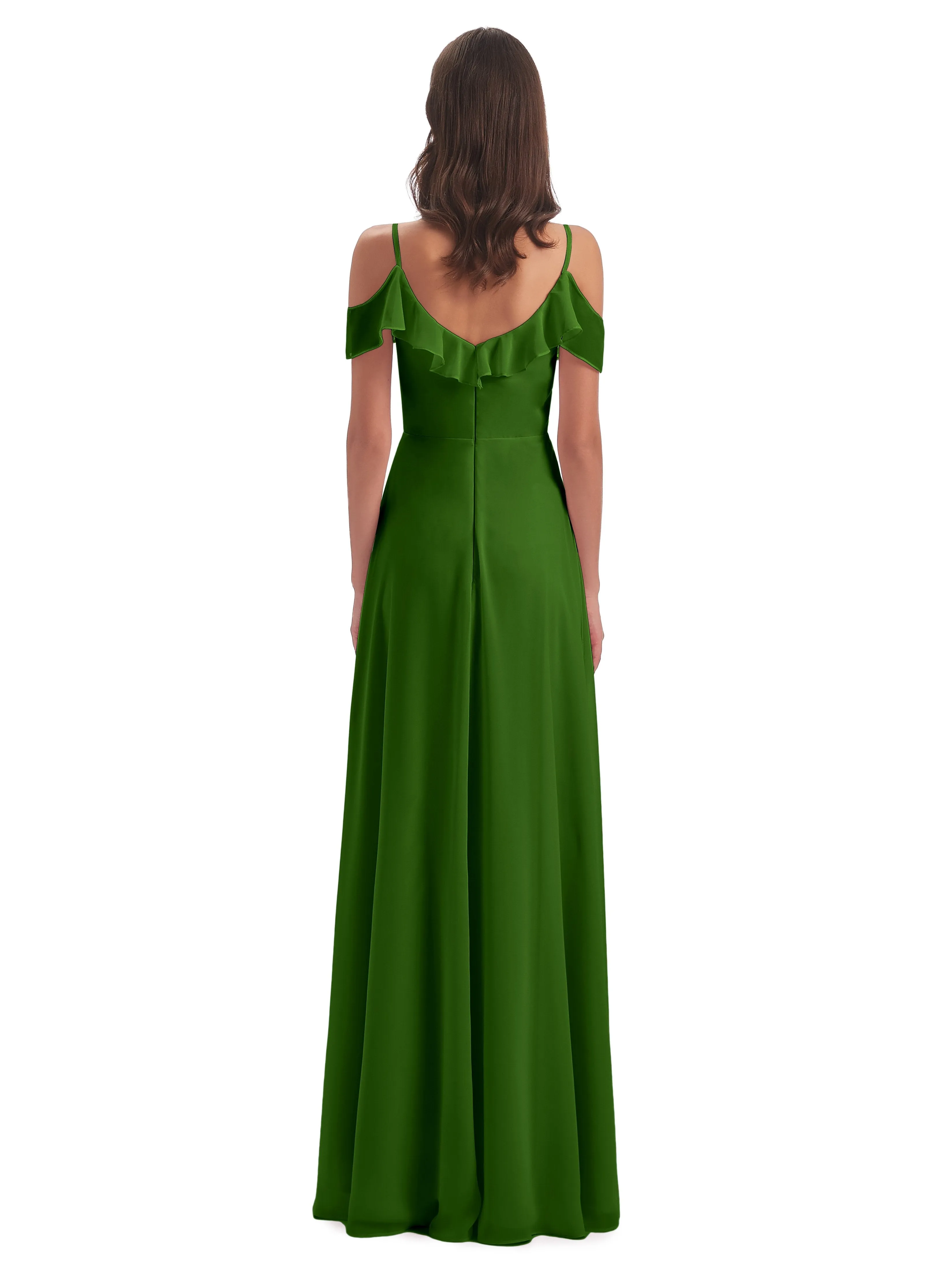 Myla Flowy Sheath-Column Long Chiffon Bridesmaid Dresses