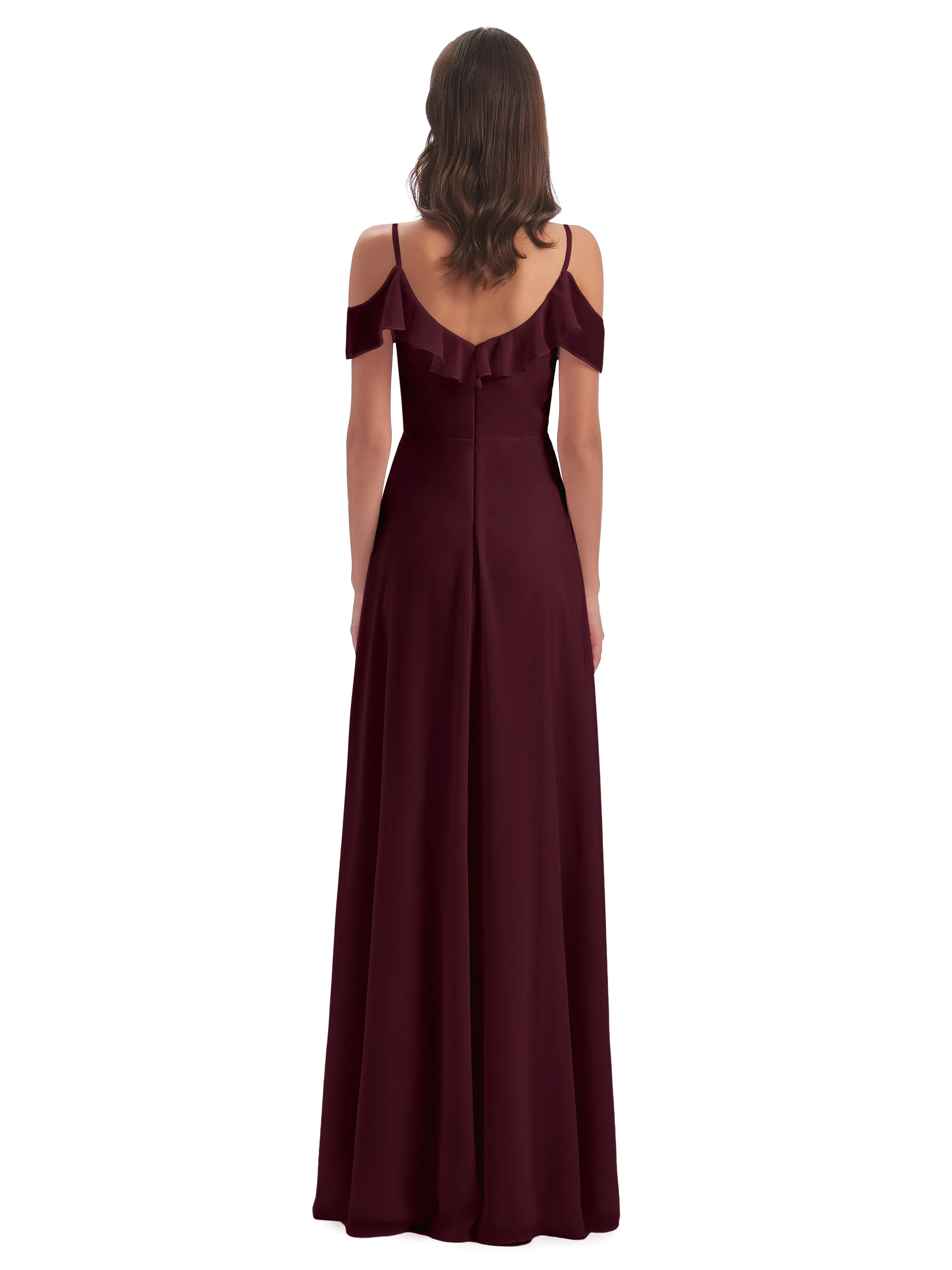 Myla Flowy Sheath-Column Long Chiffon Bridesmaid Dresses