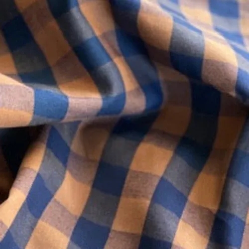 Navy/Mocha | 5/8" Check Shirting - SKU 7086C #S189