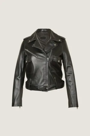 Novado - Women's Lightweight Biker Leather Jacket - Black - 1 Piece