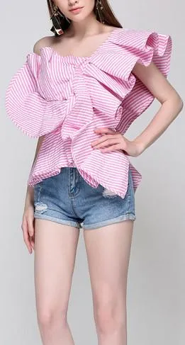 One-Shoulder Ruffled Top