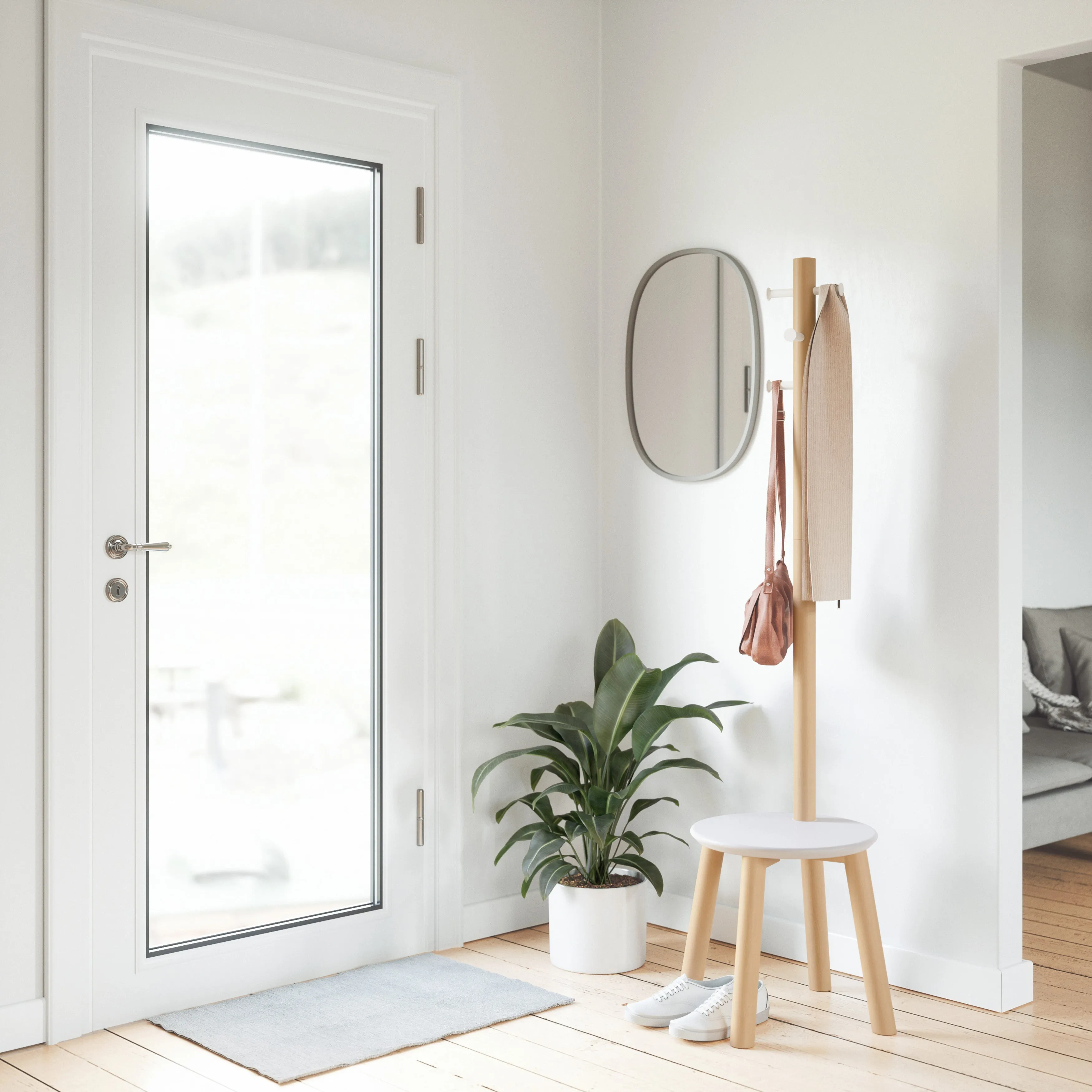 Pillar Stool and Coat Rack