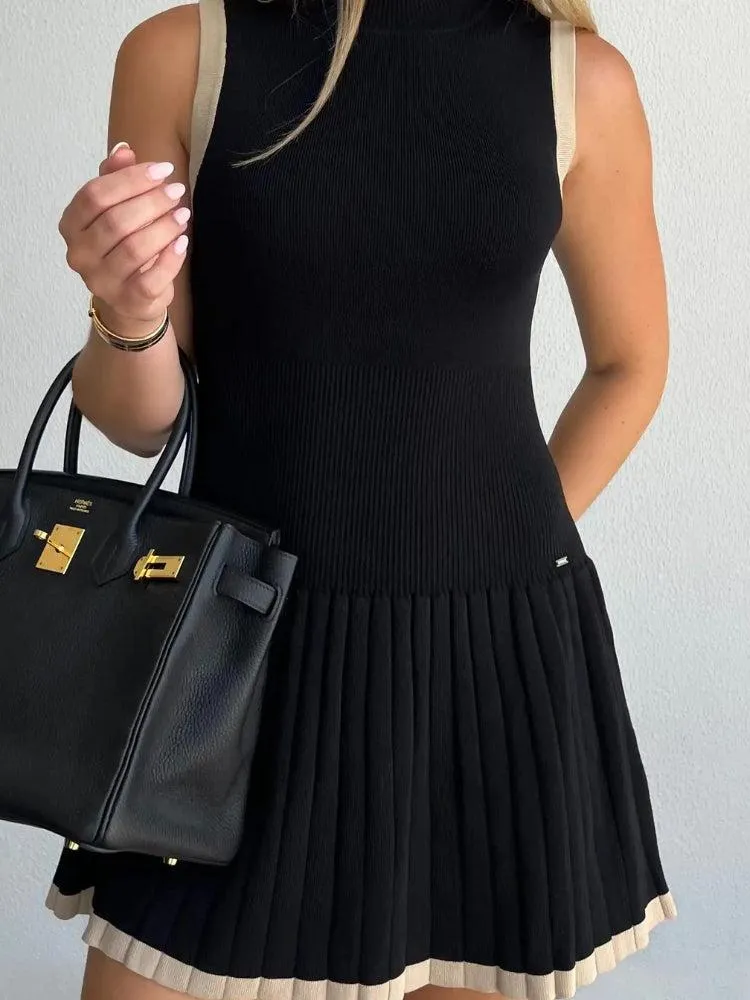 Pleated Mini Dress